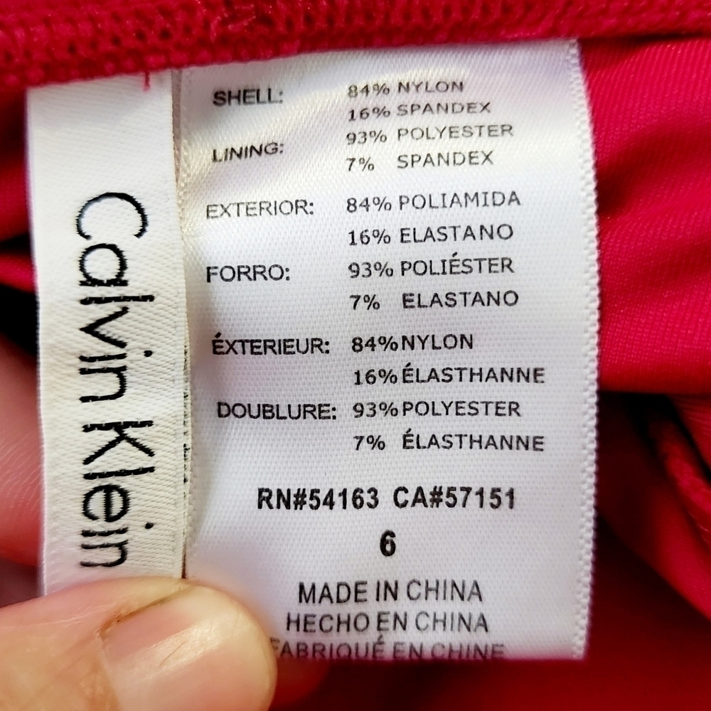 Calvin Klein One Piece Swimsuit Fuchsia Pink Halter Tie Neck Women’s Size 6 EUC - Picture 7 of 8
